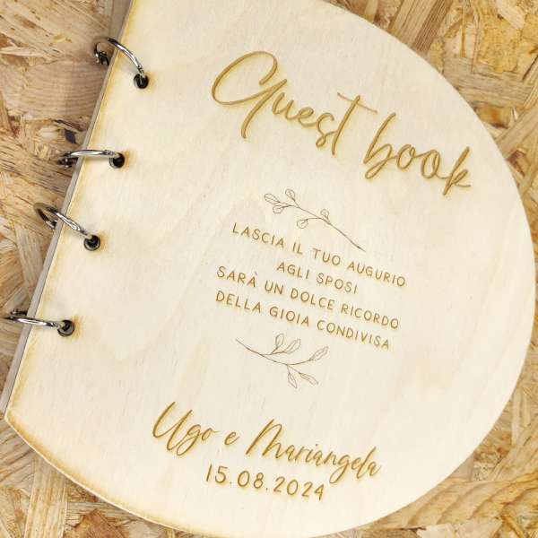 guestbook copertina di legno personalizzata ecofattoart
